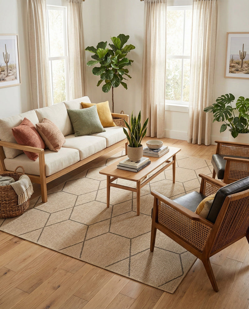 Sahara Sands Collection Area Rug -  Faiyum Rectangle Natural  lifestyle 25