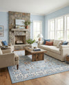 Savannah Elegance Collection Area Rug - Augusta (Aqua Blue) Rectangle Aqua Blue  lifestyle 30