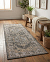 Patio Heritage Collection Area Rug -  Augusta (Charcoal) Runner Charcoal  lifestyle 76