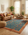 Patio Heritage Collection Area Rug -  Pavilion Rectangle Navy Blue  lifestyle 21