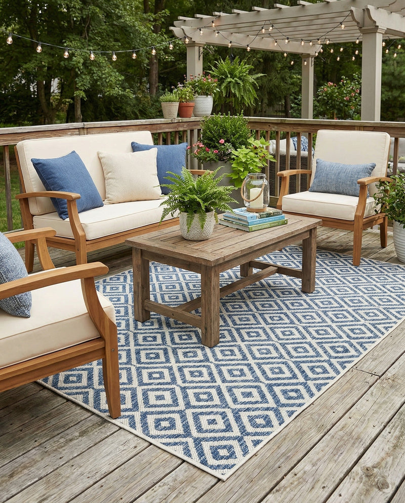 Urban Oasis Rugs Collection Area Rug -  Rooftop (Blue) Rectangle Blue  lifestyle 10