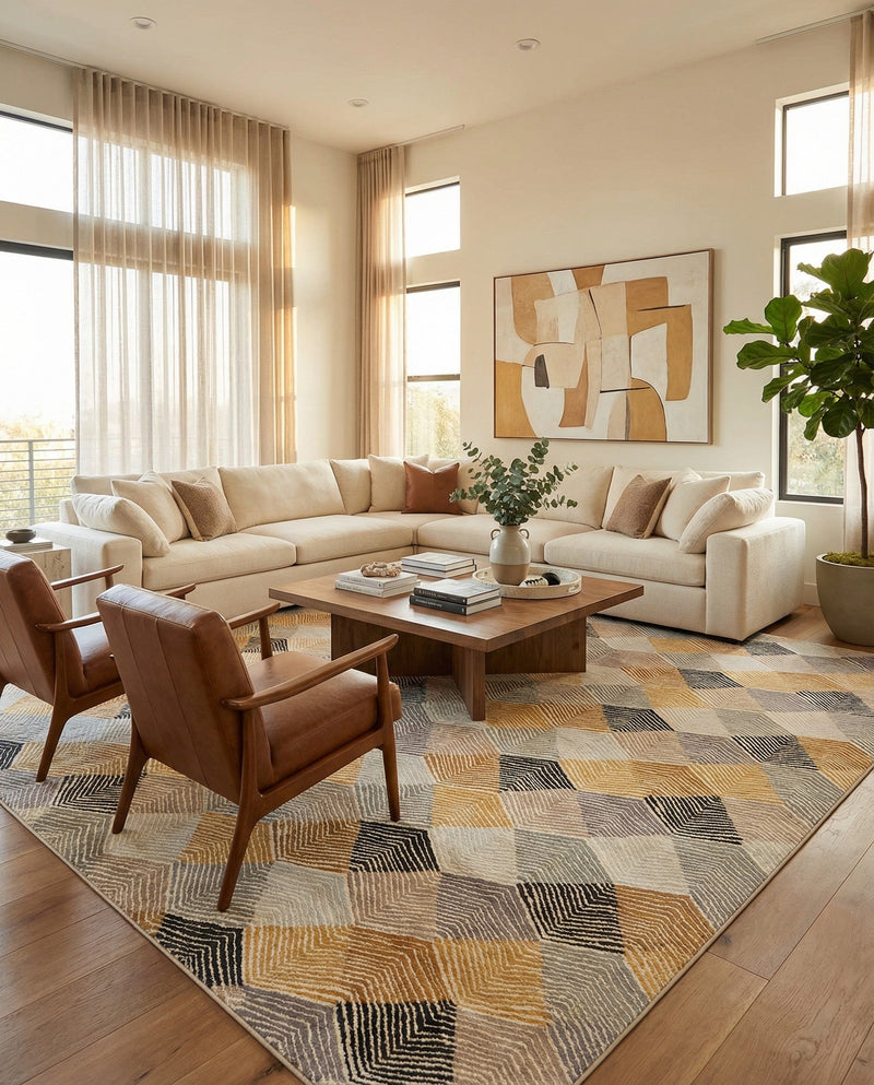 Urban Terrace Collection Area Rug - Metropolis Rectangle Gray  lifestyle 10