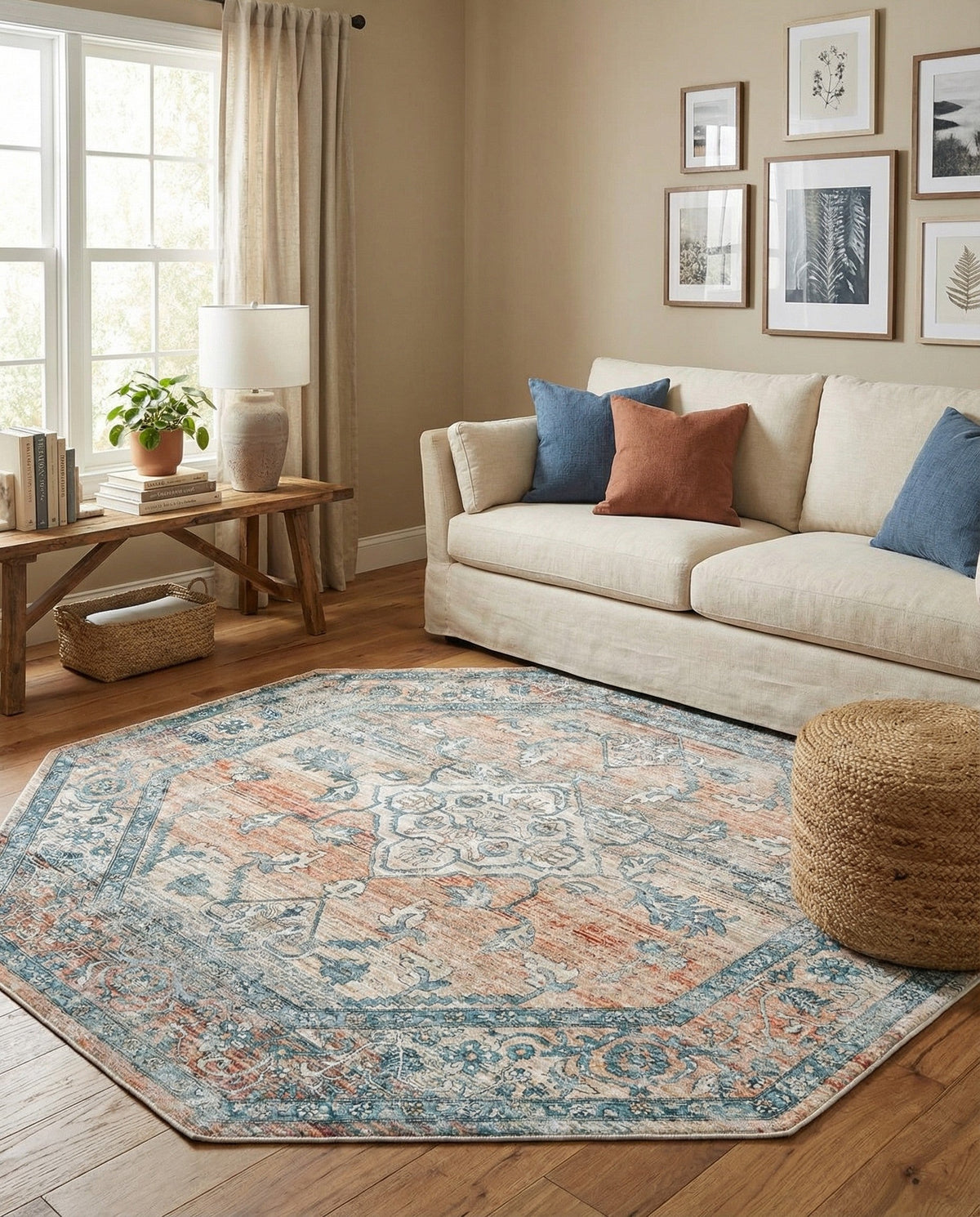 Coastal Haven Collection Area Rug -  Marina Octagon Multi  lifestyle 82