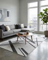 Urban Terrace Collection Area Rug -  Bowery Rectangle Black and White  lifestyle 17