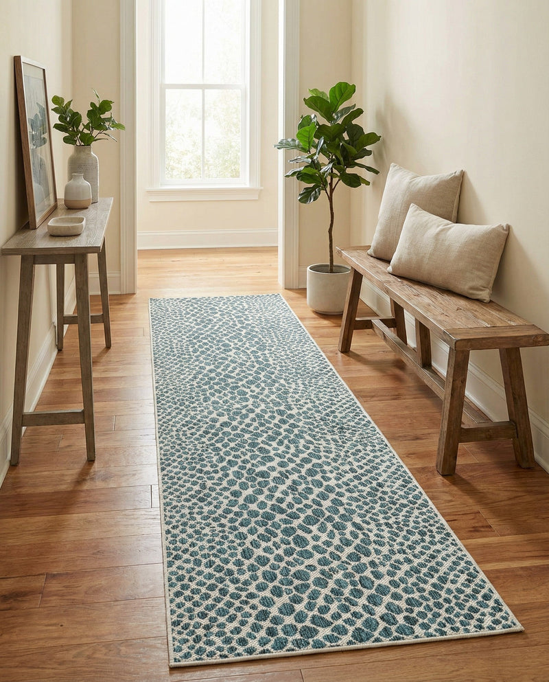 Urban Oasis Rugs Collection Area Rug -  Terrace (Teal) Runner Teal  lifestyle 73