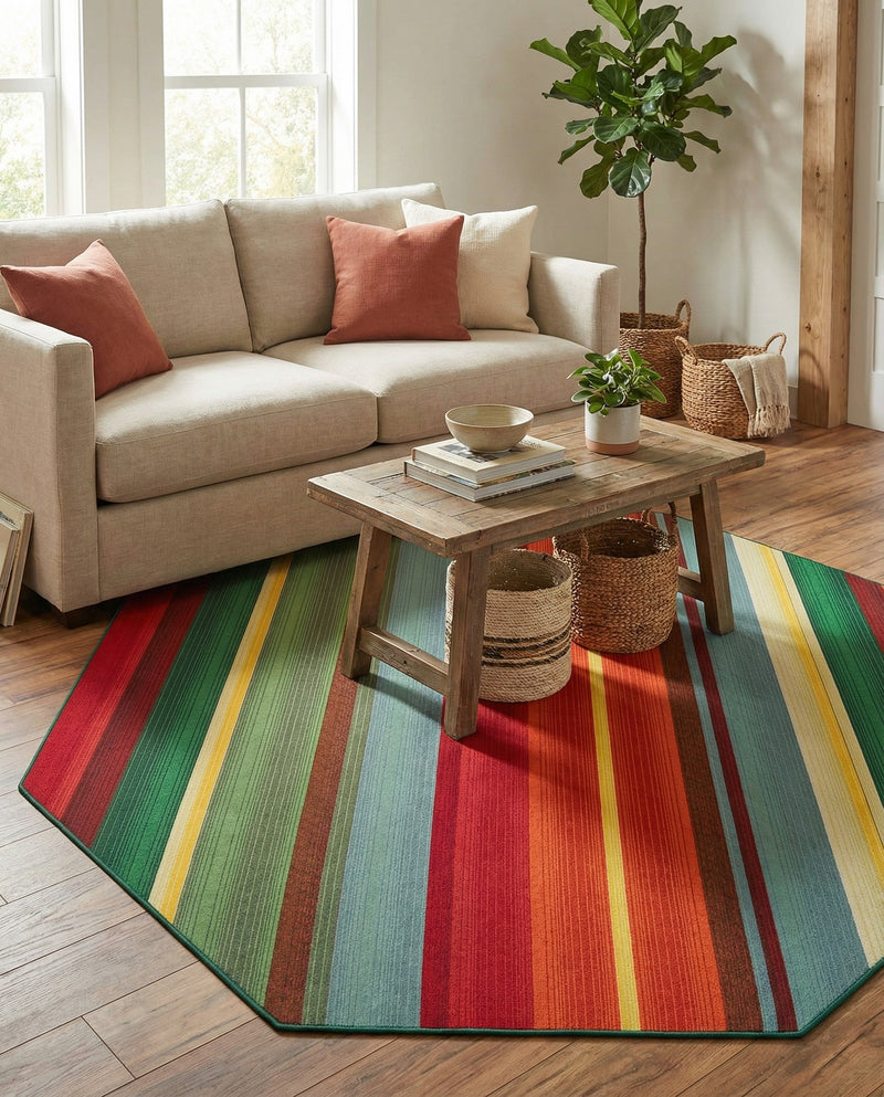 Urban Terrace Collection Area Rug -  Canopy Octagon Multi  lifestyle 45