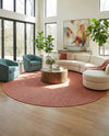 Seaside Serenity Collection Area Rug - Veranda (Rust Red) Round Rust Red  lifestyle 43