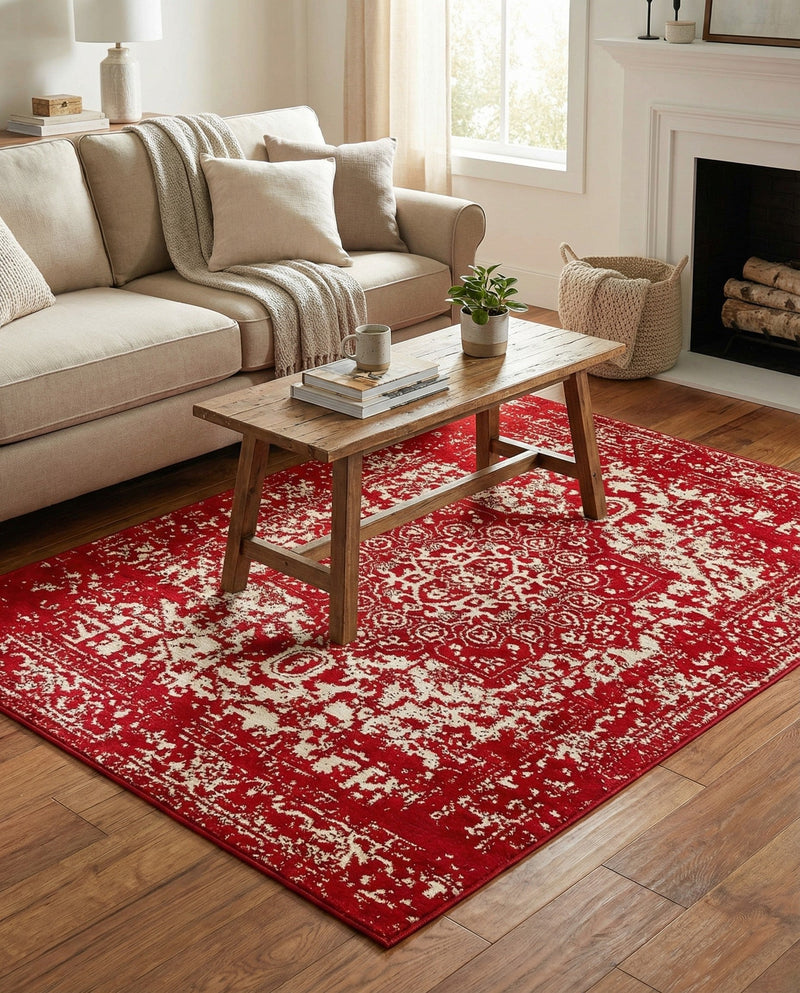 Georgetown Rugs Collection Area Rug - Dupont (Red) Rectangle Red  lifestyle 27
