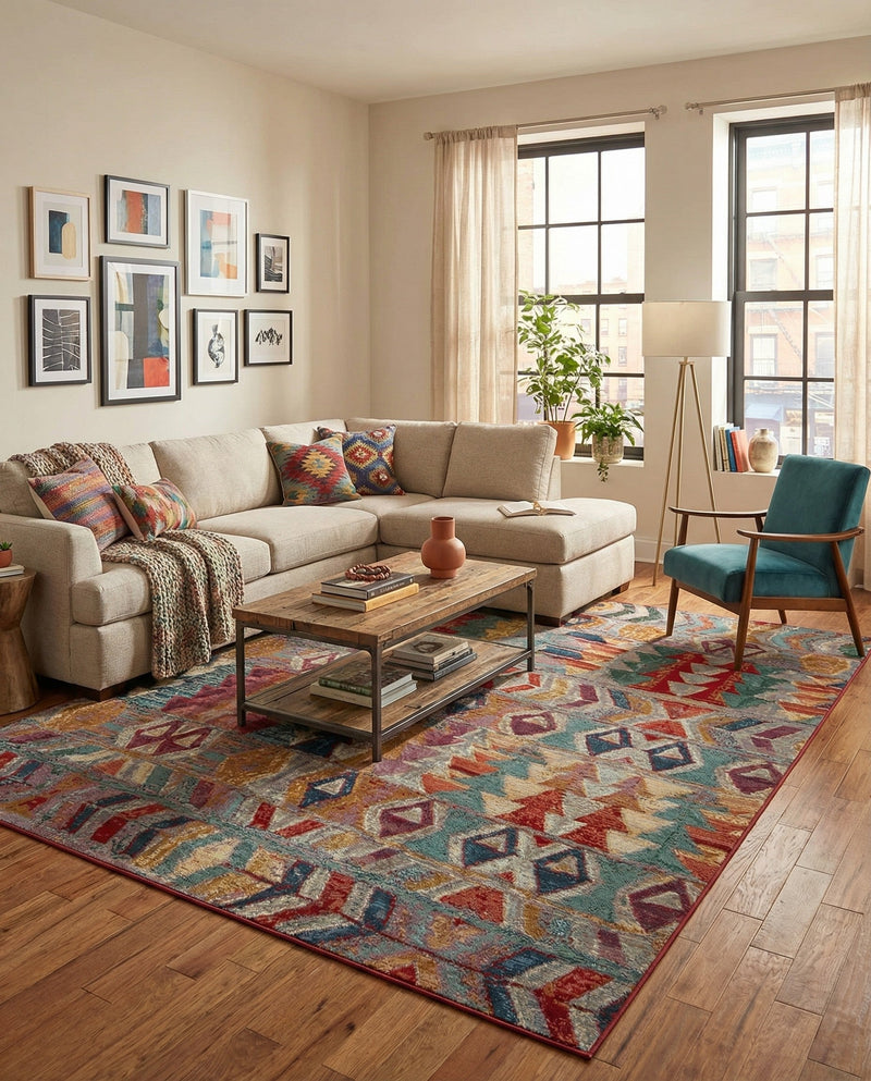 Urban Terrace Collection Area Rug -  Arcade Rectangle Multi  lifestyle 56