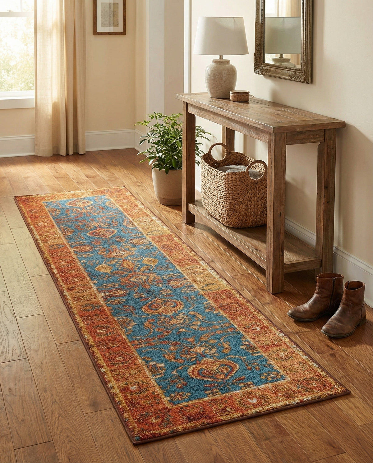 Patio Heritage Collection Area Rug -  Pavilion Runner Navy Blue  lifestyle 81