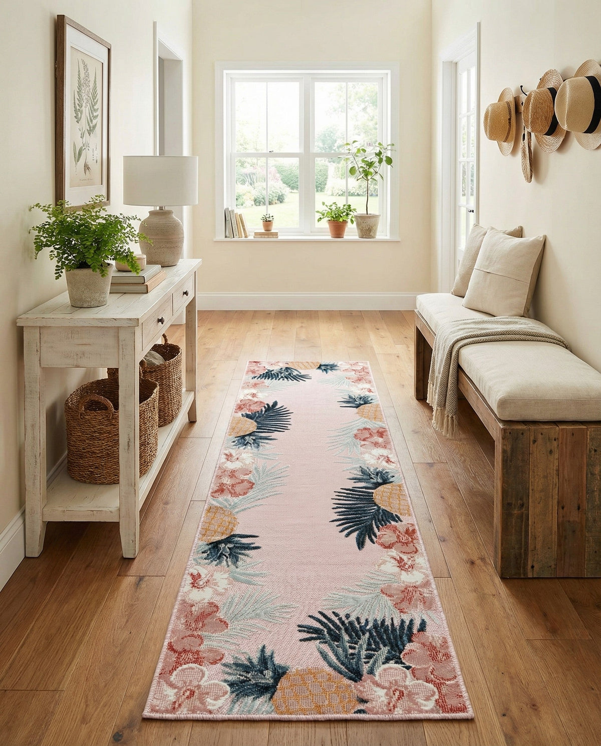 Seaside Blooms Collection Area Rug - Haven Runner Pink  lifestyle 133