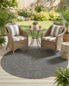 Jill Zarin Sedona Oasis Outdoor Collection Area Rug - Coconino (Black Sky) Round Black Sky  lifestyle 58