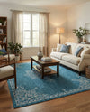 Patio Heritage Collection Area Rug -  Charleston (Teal) Rectangle Teal  lifestyle 8
