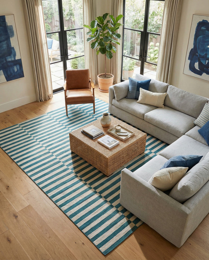 Soho Elegance Collection Area Rug -  Hudson (Turquoise) Rectangle Turquoise  lifestyle 8