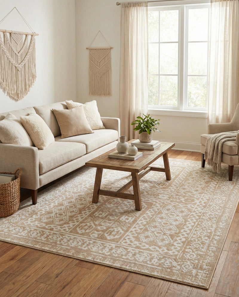 Cambridge Classics Collection Area Rug - Trinity (Beige) Rectangle Beige  lifestyle 16