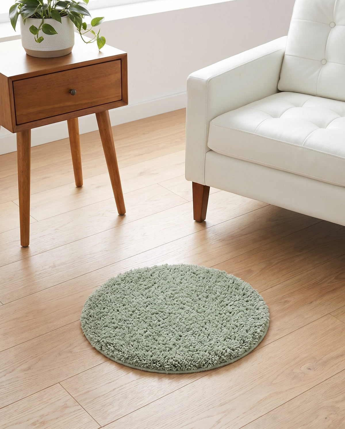 Alpine Plush Collection Area Rug -  Cortina (Sage) Round Sage  lifestyle 94