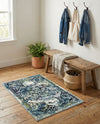 Chateau Elegance Collection Area Rug -  Riviera Rectangle Blue  lifestyle 49