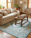 Patio Heritage Collection Area Rug -  Augusta (Aqua) Rectangle Aqua  lifestyle 35