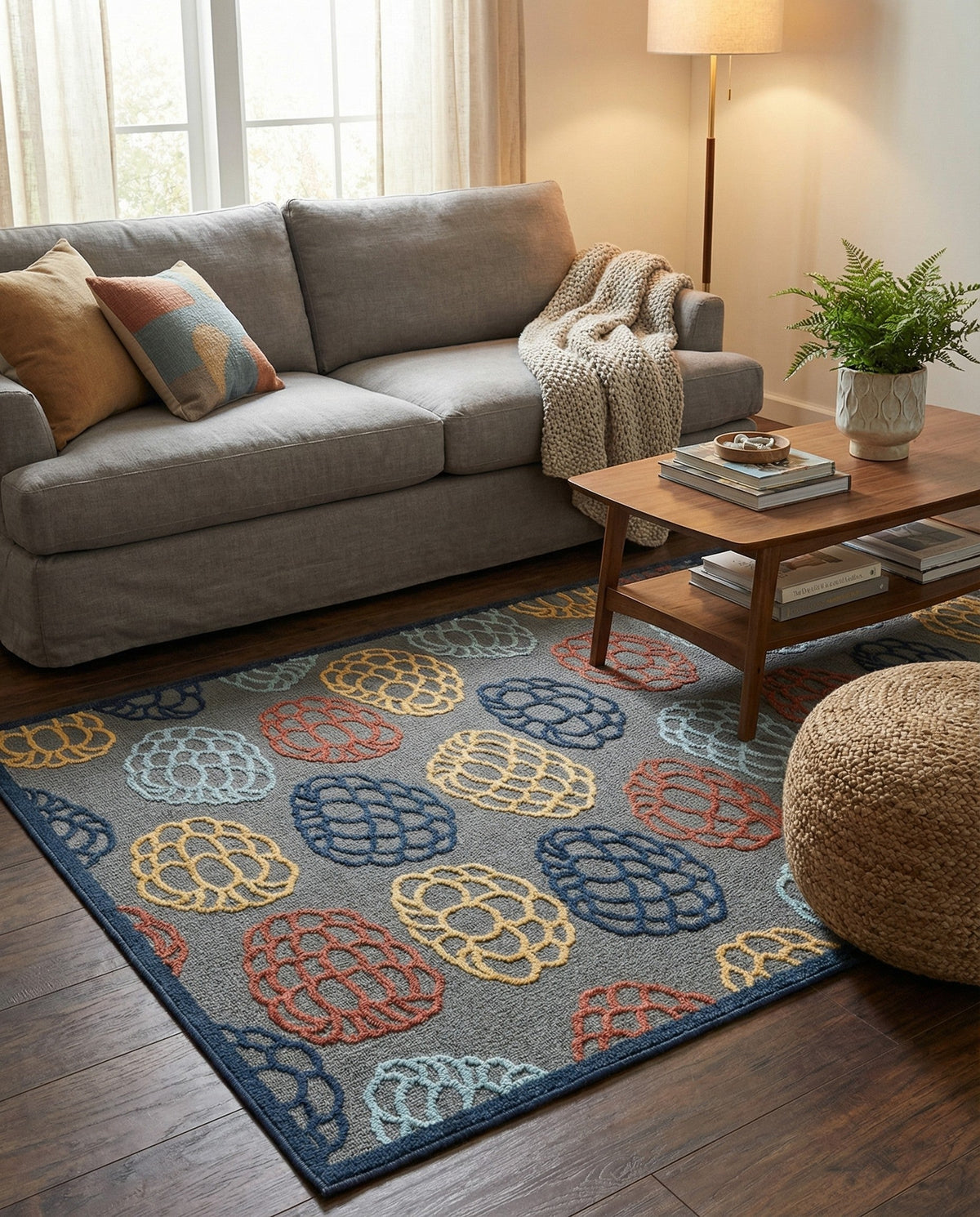 Terrace Collection Area Rug -  Pavilion Rectangle Gray  lifestyle 18