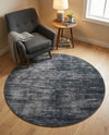 Sahara Essence Collection Area Rug - Oasis (Black) Round Black  lifestyle 68