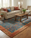 Patio Heritage Collection Area Rug -  Pavilion Rectangle Navy Blue  lifestyle 18