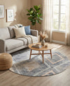 Aegean Elegance Collection Area Rug -  Rhodes Round Gray Cream  lifestyle 43