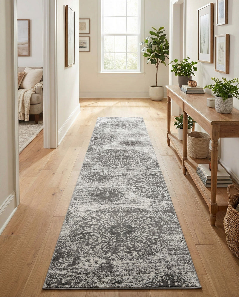 Riviera Elegance Collection Area Rug -  Monaco (Gray) Runner Gray  lifestyle 71
