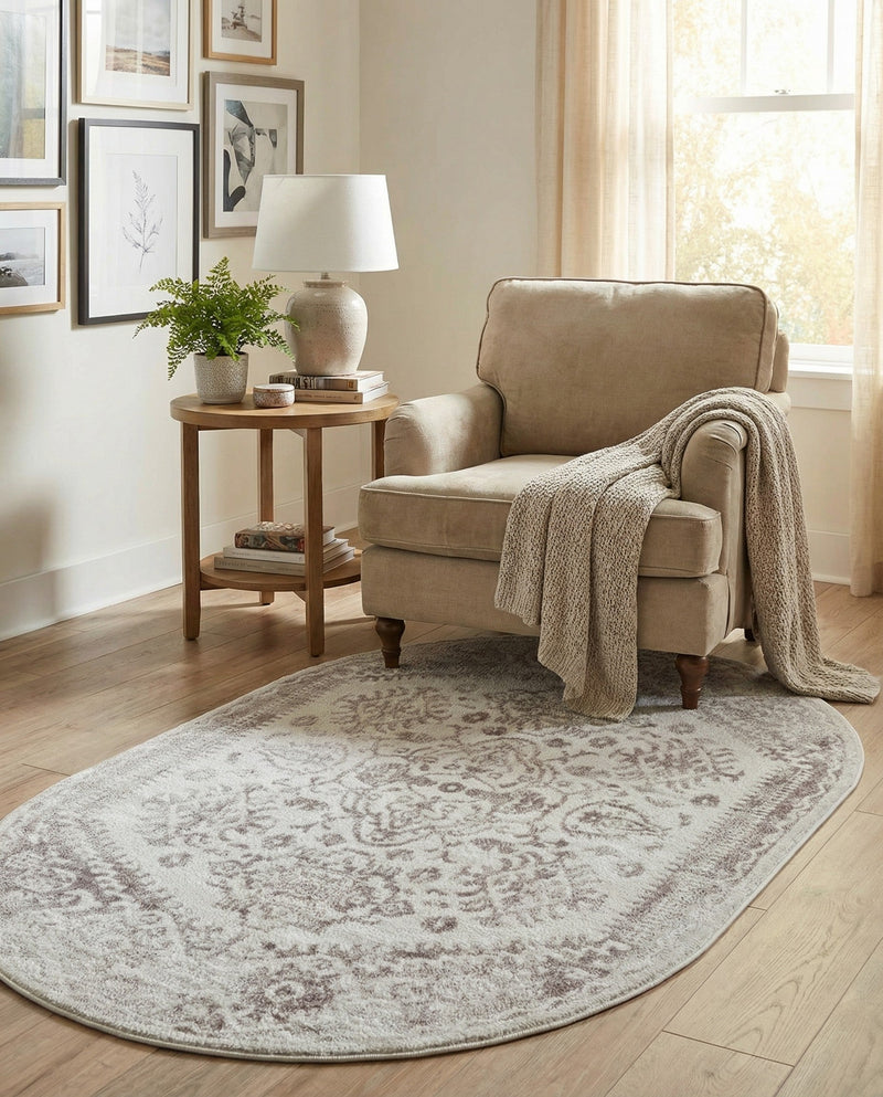 Cambridge Classics Collection Area Rug -  Fitzwilliam (Cream) Oval Cream  lifestyle 78