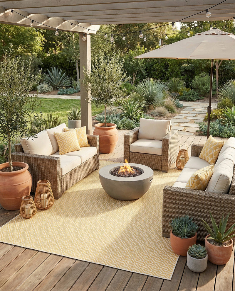 Urban Oasis Rugs Collection Area Rug -  Rooftop (Yellow Ivory) Square Yellow Ivory  lifestyle 71