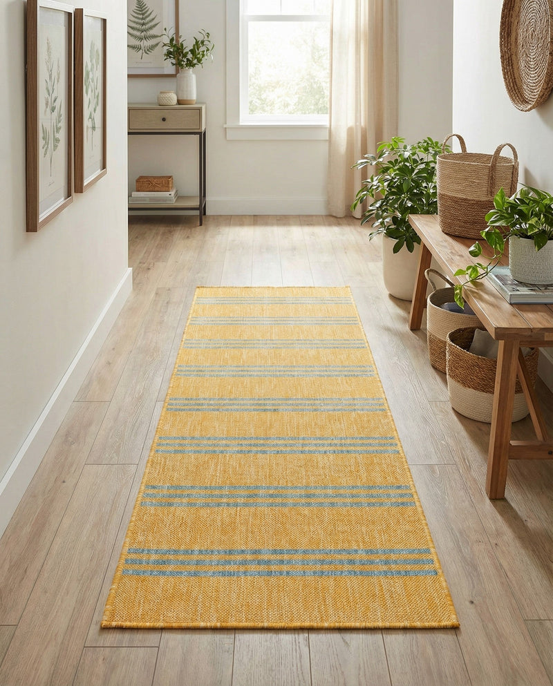Urban Oasis Rugs Collection Area Rug -  District (Yellow and Aqua) Runner Yellow and Aqua  lifestyle 60