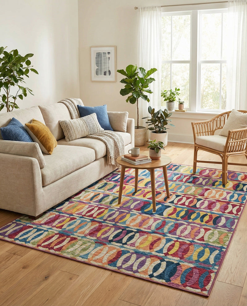 Urban Terrace Collection Area Rug -  Boardwalk Rectangle Multi  lifestyle 12