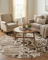Andes Summit Collection Area Rug -  Huascarán Round Chocolate Brown  lifestyle 57