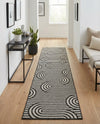Urban Terrace Collection Area Rug -  Uptown Runner Black and White  lifestyle 55