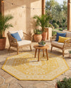 Tribal Terrace Treasures Collection Area Rug -  Incan Isle (Yellow) Octagon Yellow  lifestyle 38