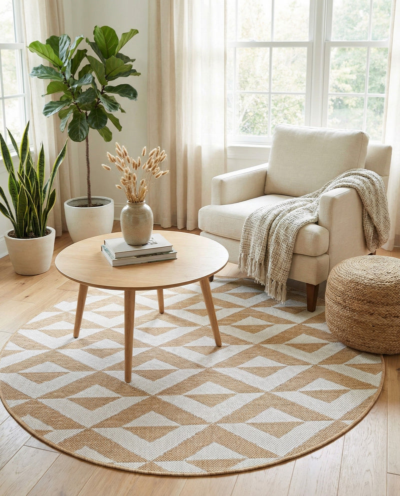 Urban Oasis Rugs Collection Area Rug -  Highrise (Beige) Round Beige  lifestyle 28