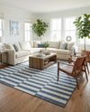 Seaside Stripes Collection Area Rug - Cabana (Blue) Rectangle Blue  lifestyle 7