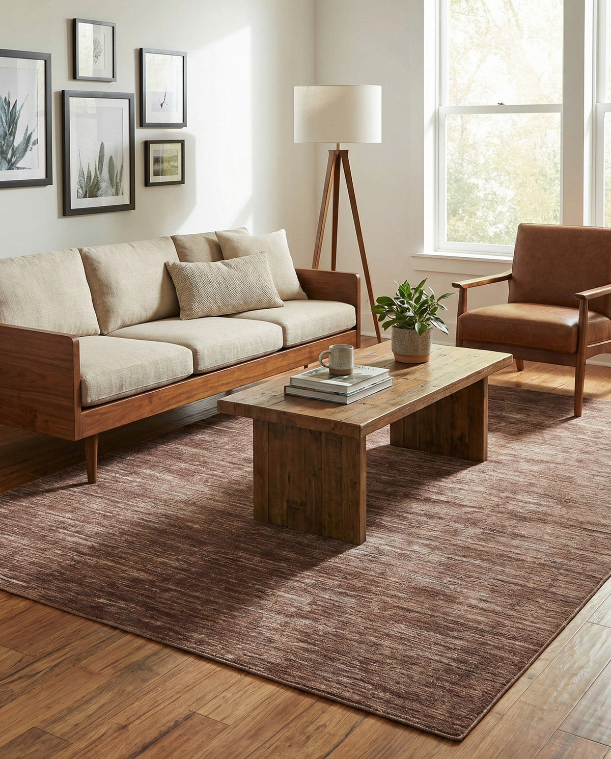 Sahara Essence Collection Area Rug - Oasis (Brown) Rectangle Brown  lifestyle 20