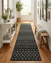 Mediterranean Lattice Collection Area Rug - Santorini (Black and White) Runner Black and White  lifestyle 39