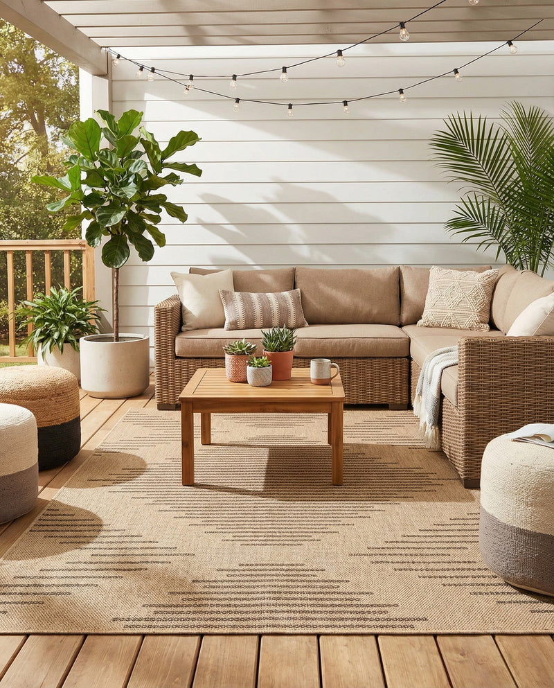 Sahara Sands Collection Area Rug -  Merimde Rectangle Natural  lifestyle 8