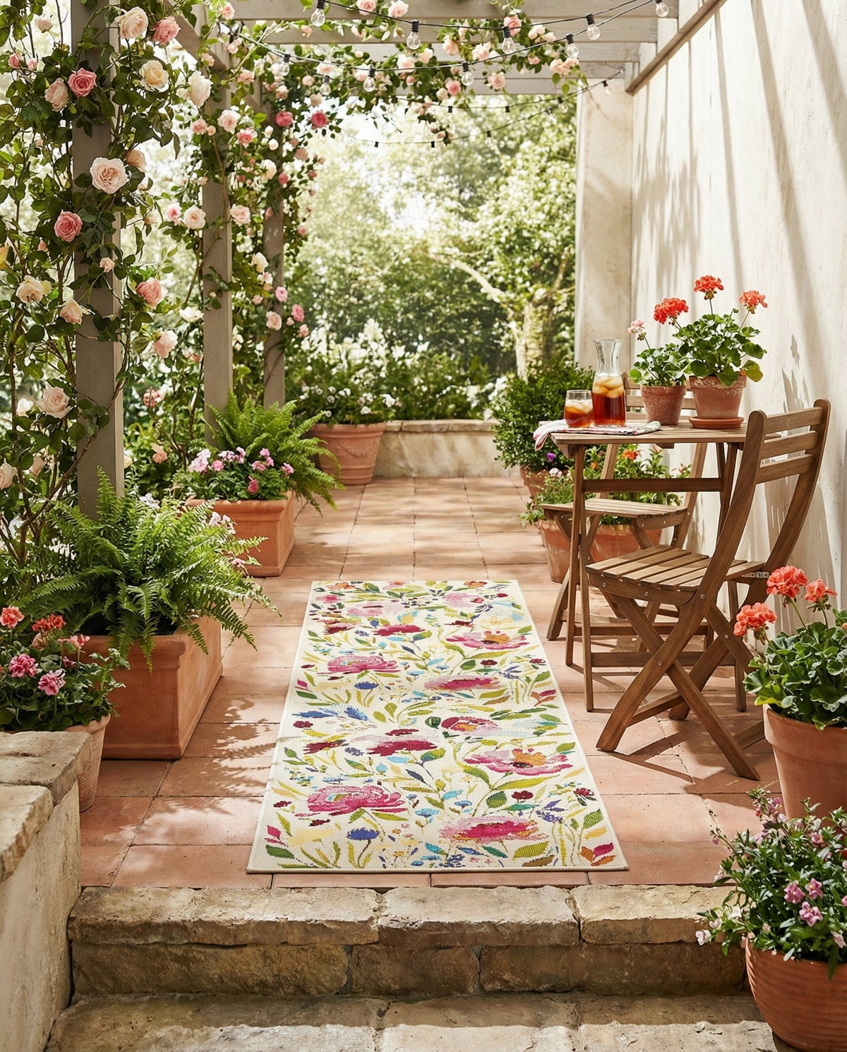 Seaside Blooms Collection Area Rug -  Meadow Runner Multi  lifestyle 119