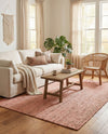 Woven Seaside Jute Collection Area Rug - Savannah (Light Pink) Rectangle Light Pink  lifestyle 10