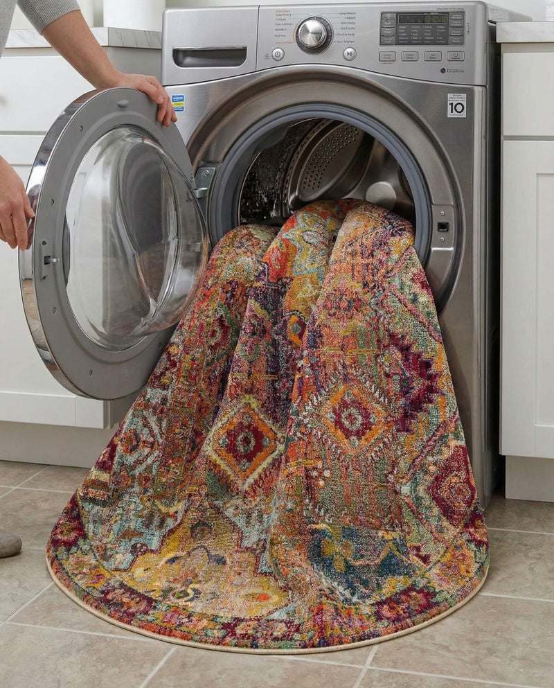 Sierra Collection Area Rug -  Catalina Round Multi  lifestyle 56
