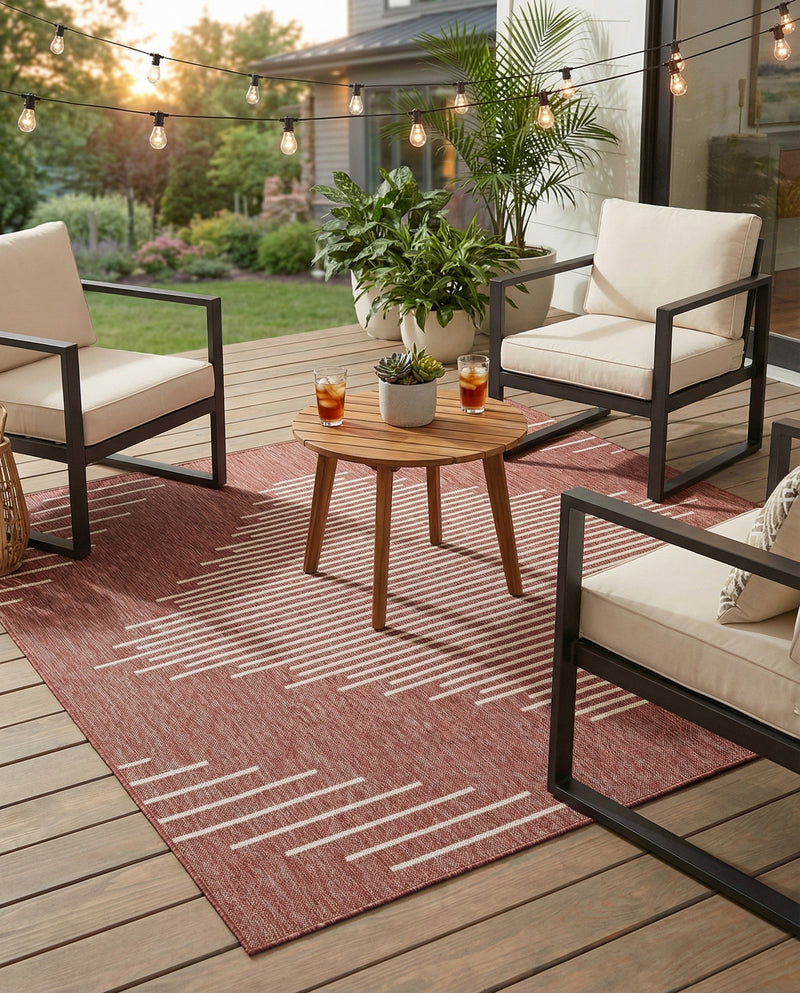 Urban Terrace Collection Area Rug -  Chelsea (Rust Red) Square Rust Red  lifestyle 58