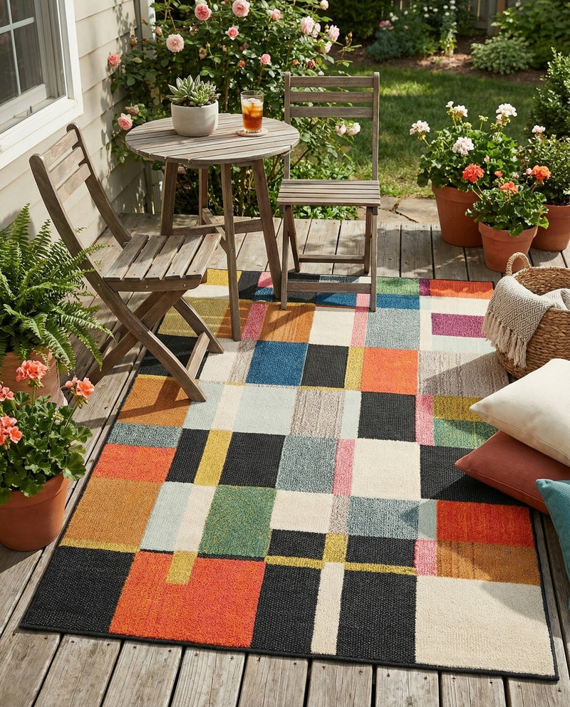 Outdoor Marrakesh Collection Area Rug -  Tangier Rectangle Multi  lifestyle 19