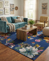 Meadow Breeze Collection Area Rug - Wildflower Rectangle Blue  lifestyle 10