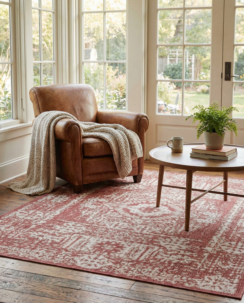 Patio Heritage Collection Area Rug - Savannah (Rust Red) Rectangle Rust Red  lifestyle 9
