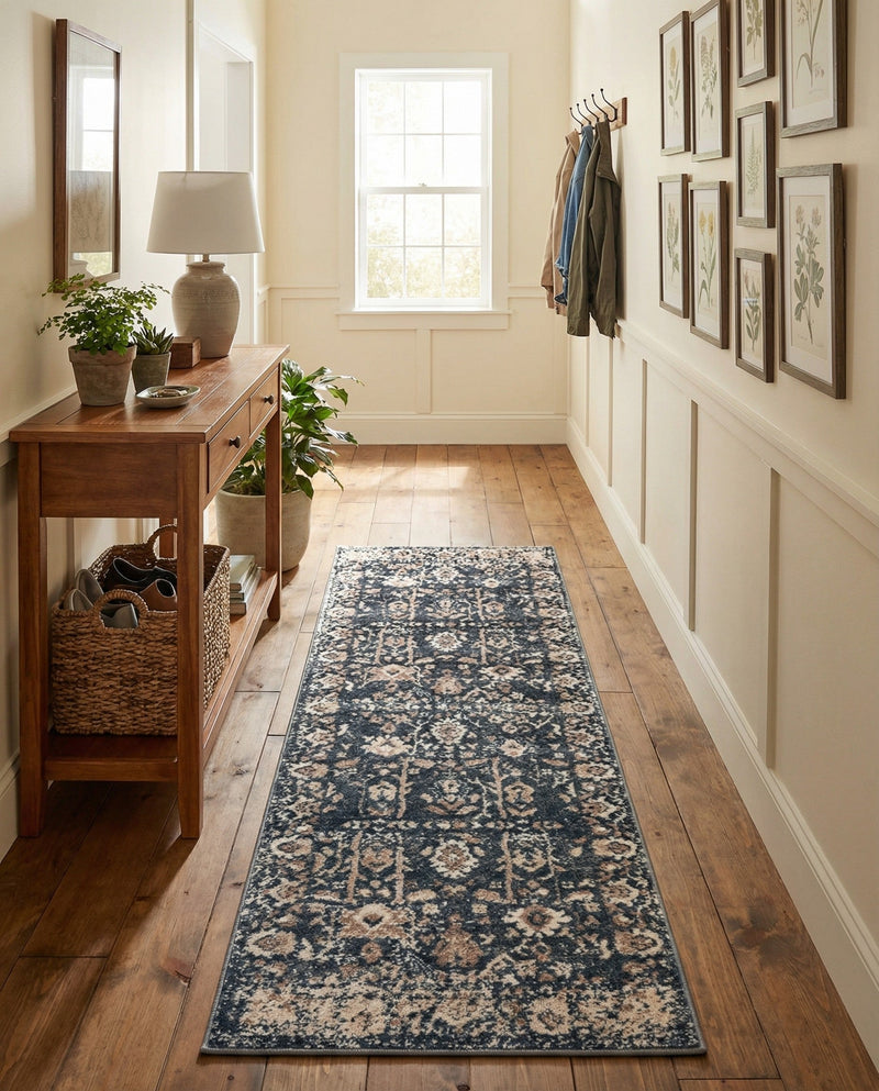 Cascade Range Collection Area Rug -  Shasta (Blue) Runner Blue  lifestyle 67