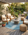 Urban Terrace Collection Area Rug -  Chelsea (Light Aqua) Round Light Aqua  lifestyle 70