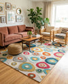 Outdoor Marrakesh Collection Area Rug -  Chefchaouen Rectangle Multi Beige  lifestyle 52
