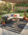 Urban Terrace Collection Area Rug -  Brooklyn Rectangle Black and White  lifestyle 21